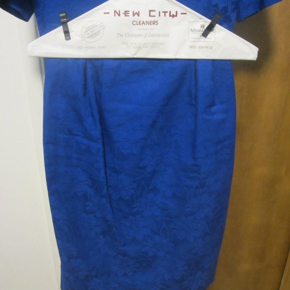 Vintage Designer Cobalt Blue Cotton Skirt Set SZ4 - Picture 3 of 6